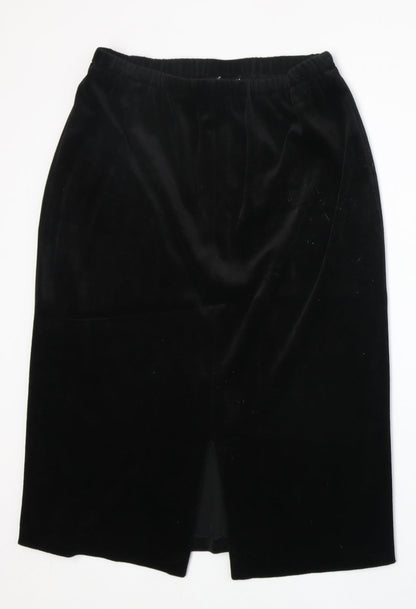 Frank Usher Womens Black Polyester A-Line Skirt Size 28 in