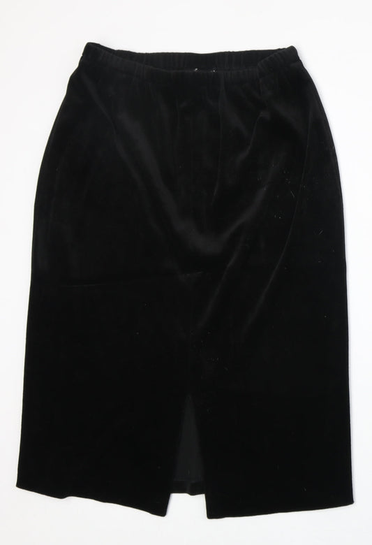 Frank Usher Womens Black Polyester A-Line Skirt Size 28 in