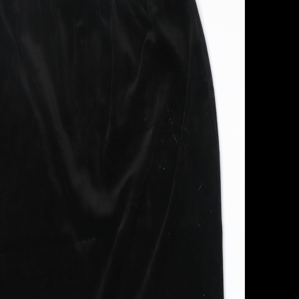 Frank Usher Womens Black Polyester A-Line Skirt Size 28 in