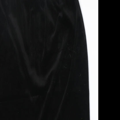 Frank Usher Womens Black Polyester A-Line Skirt Size 28 in