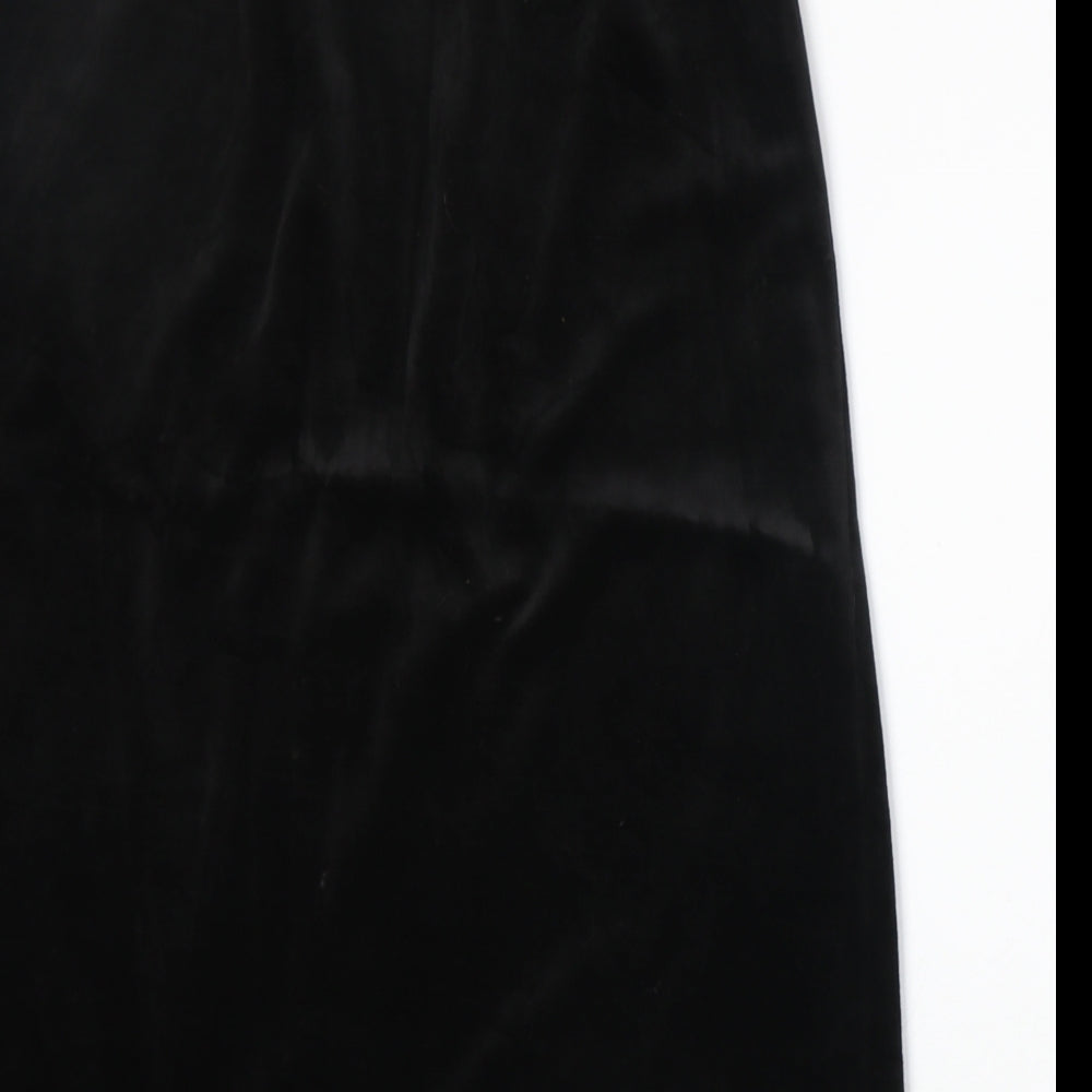 Frank Usher Womens Black Polyester A-Line Skirt Size 28 in