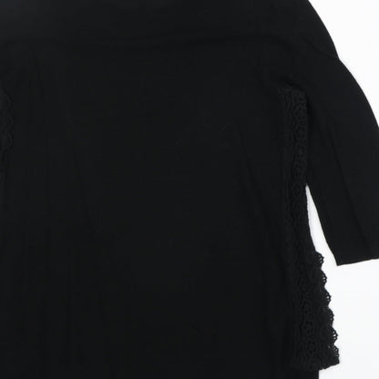 Woolworths Womens Black Round Neck Cotton Pullover Jumper Size M