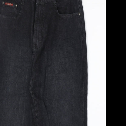 G&N Womens Black Cotton Straight Jeans Size 31 in Regular Zip