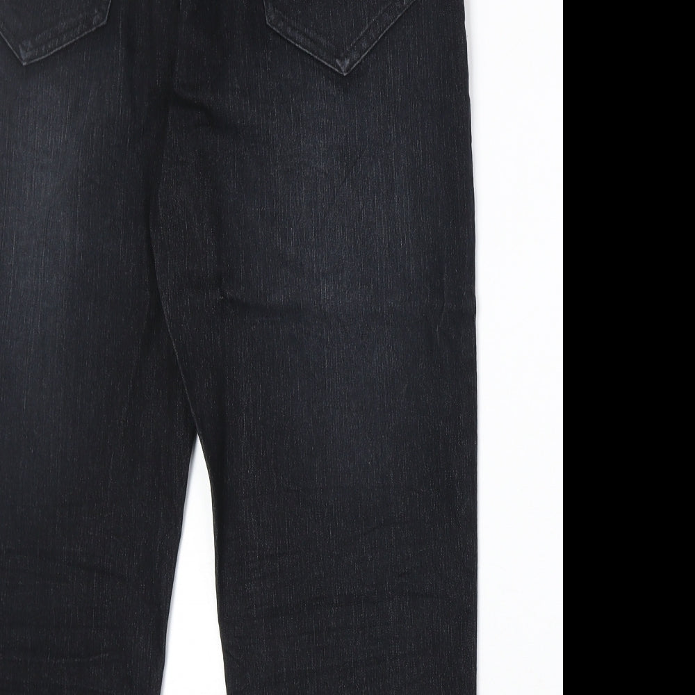 G&N Womens Black Cotton Straight Jeans Size 31 in Regular Zip