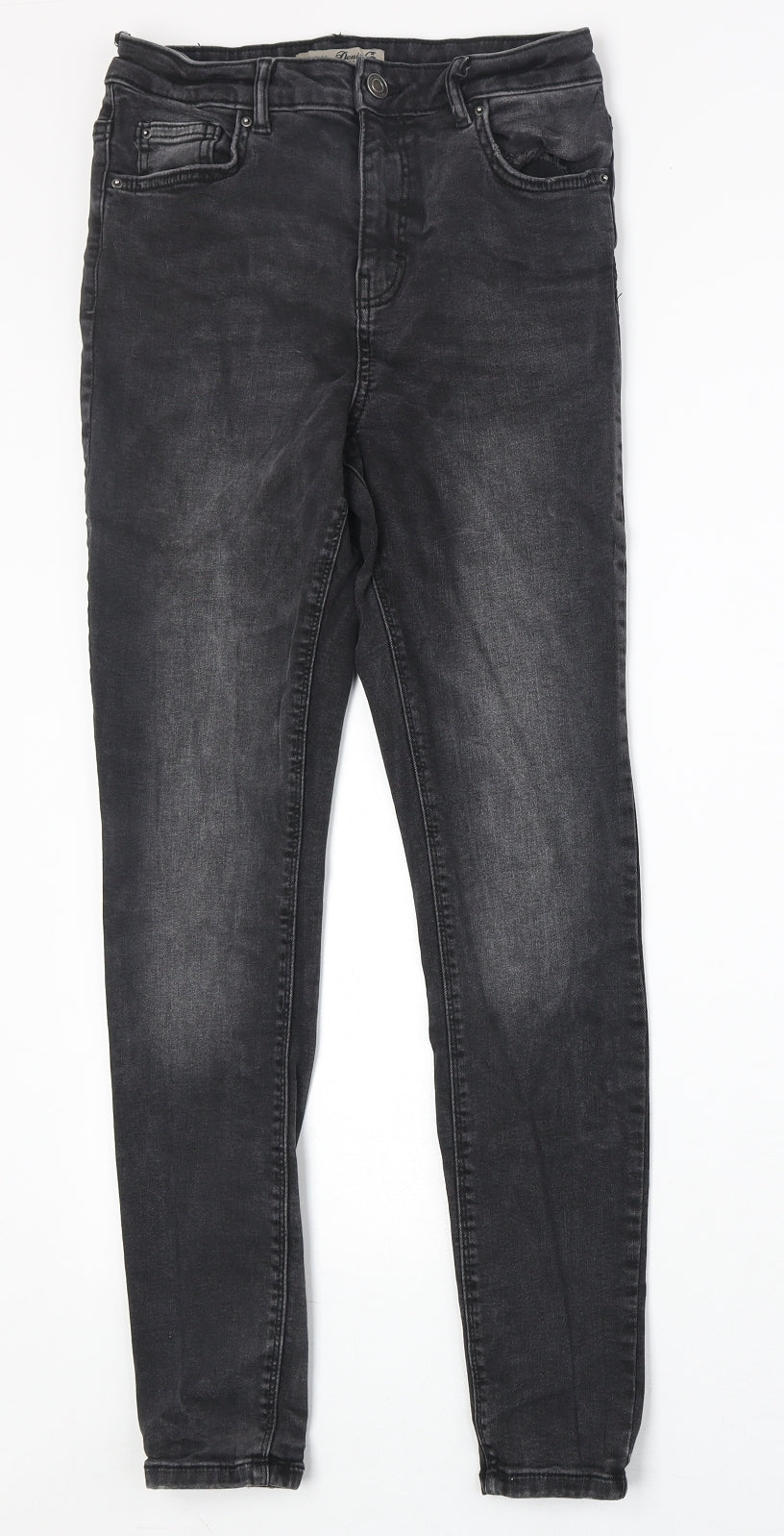 Denim & Co. Womens Black Cotton Skinny Jeans Size 12 Regular Zip