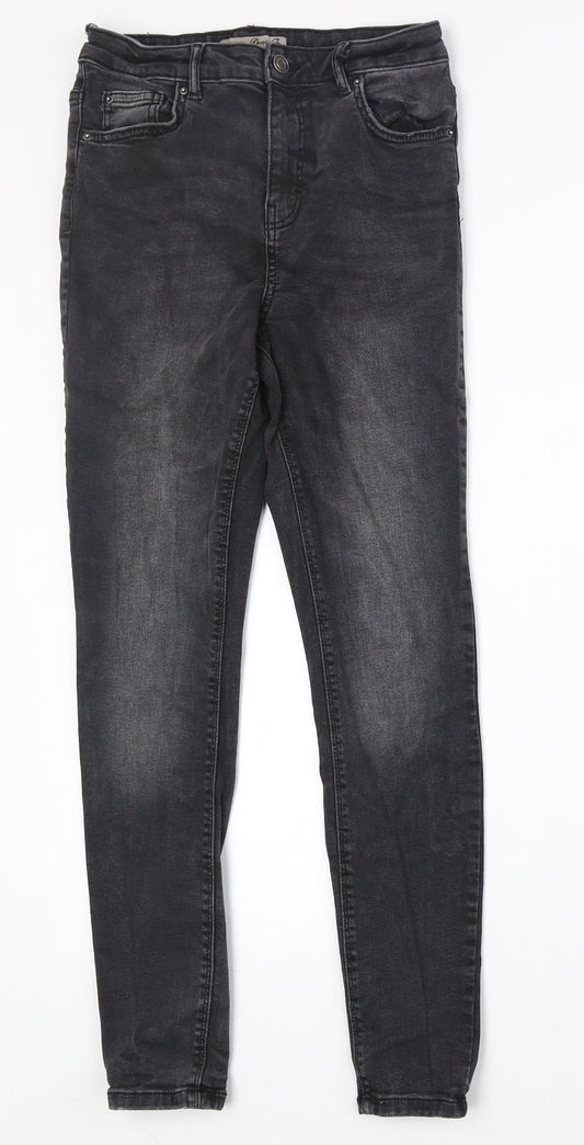 Denim & Co. Womens Black Cotton Skinny Jeans Size 12 Regular Zip