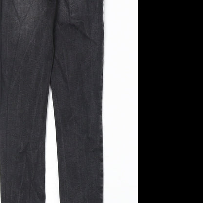 Denim & Co. Womens Black Cotton Skinny Jeans Size 12 Regular Zip