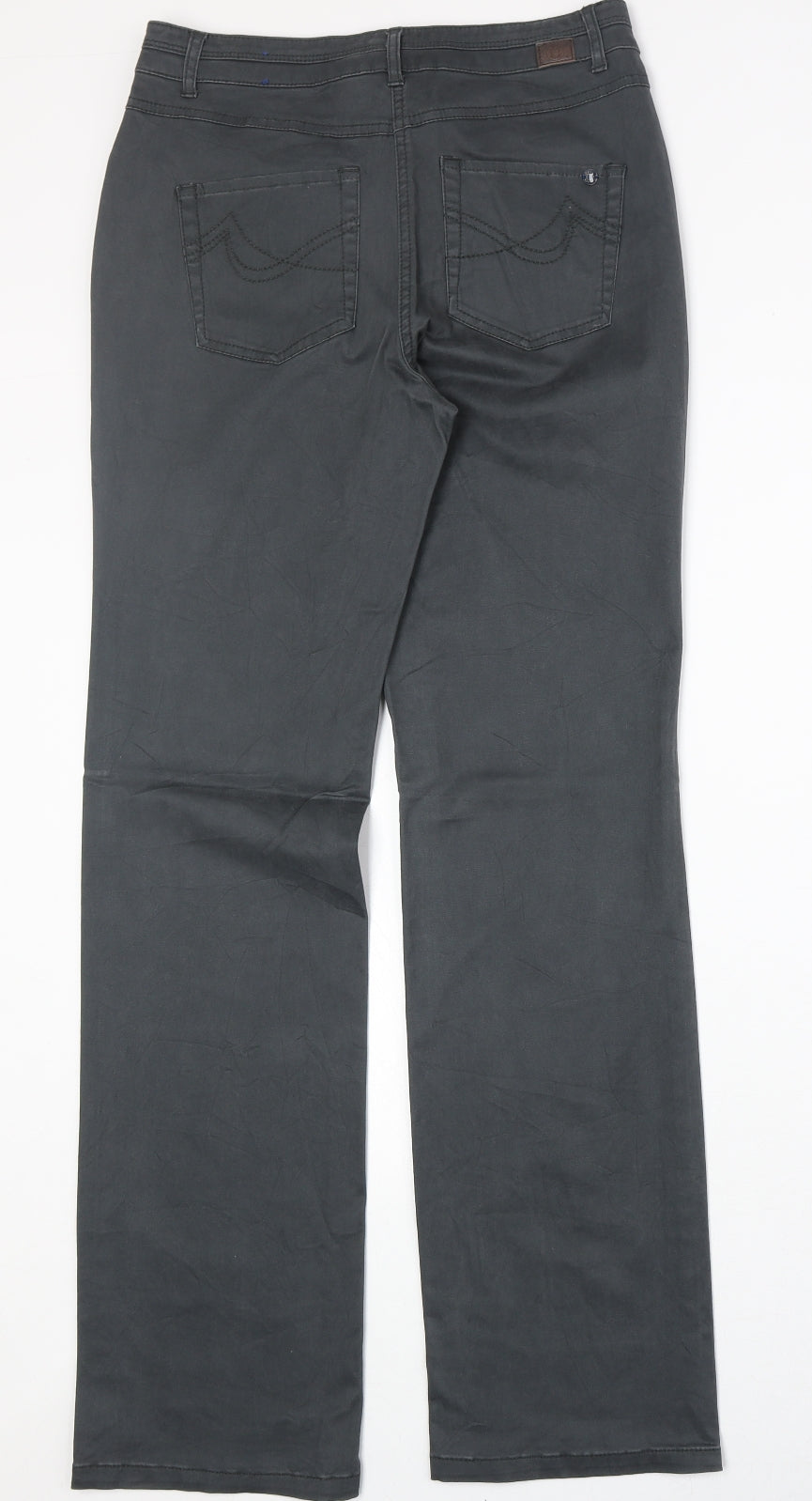 Cecil Womens Grey Cotton Straight Jeans Size 28 in Regular Zip