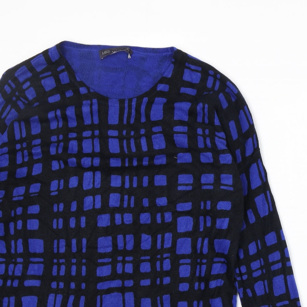 Womens UK Size 8 Marks and Spencer Blue Pullover Jumper