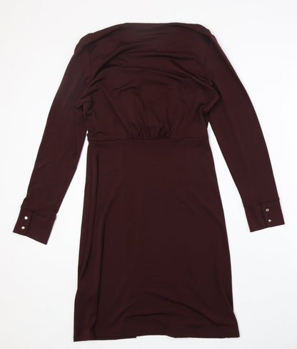 H&M Womens Red Polyester Ball Gown Size 16 V-Neck Pullover