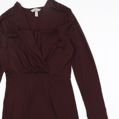 H&M Womens Red Polyester Ball Gown Size 16 V-Neck Pullover
