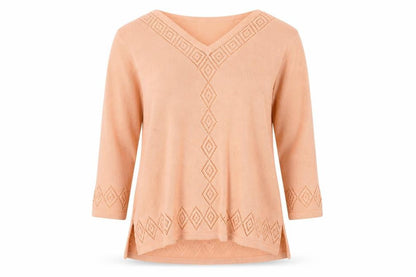 The Pearl Collection Womens Pink V-Neck Acrylic Pullover Jumper Size 10