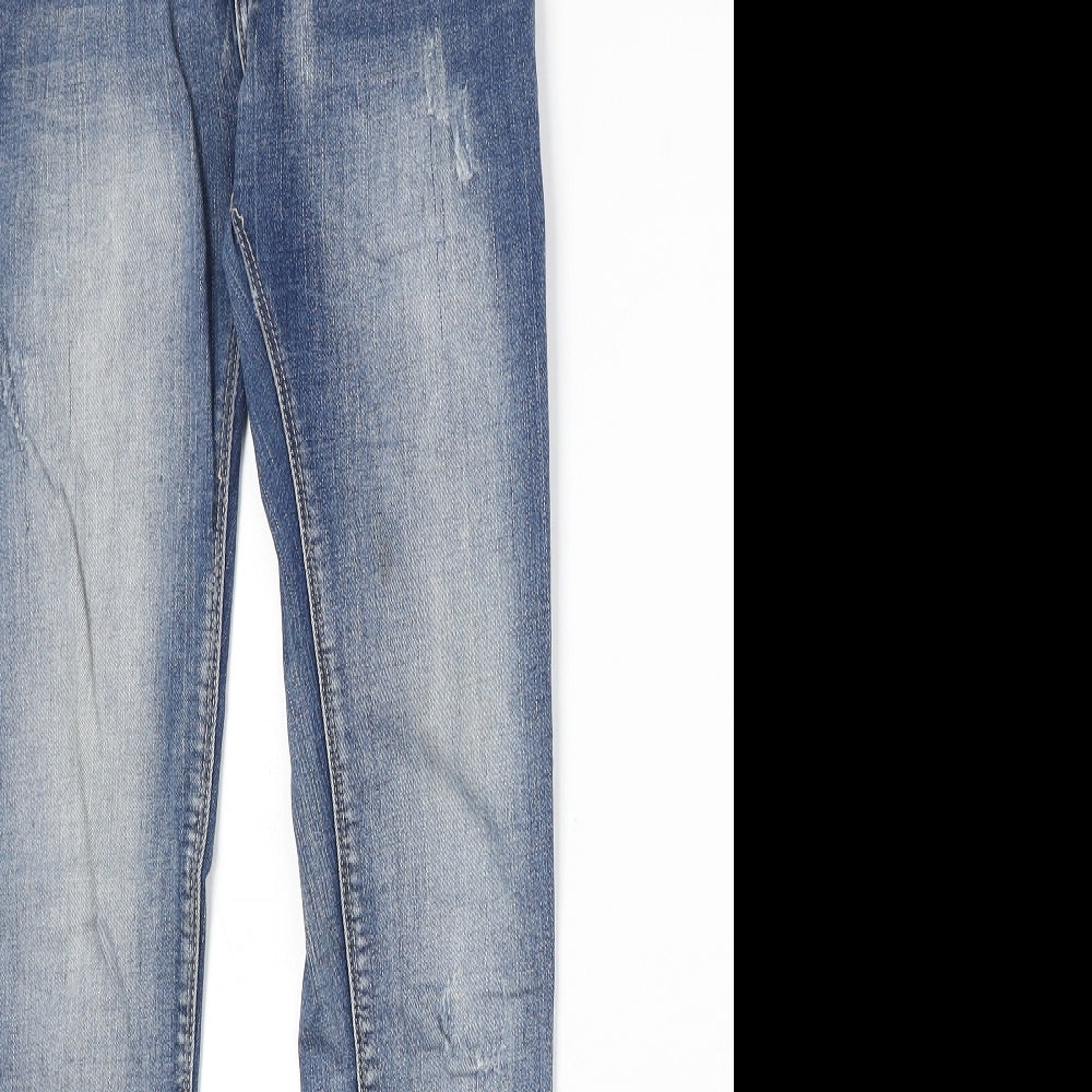 Womens UK Size S Preworn Regular Fit Skinny Blue Jeans