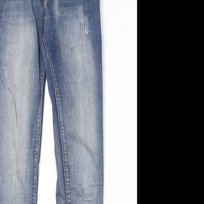 Womens UK Size S Preworn Regular Fit Skinny Blue Jeans