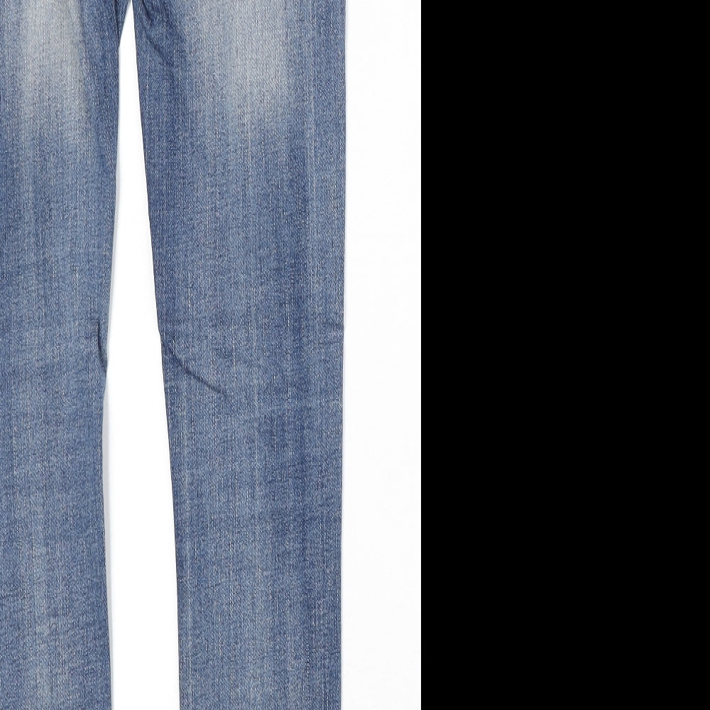 Womens UK Size S Preworn Regular Fit Skinny Blue Jeans