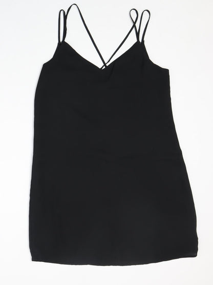 Pimkie Womens Black Polyester Slip Dress Size M V-Neck Pullover