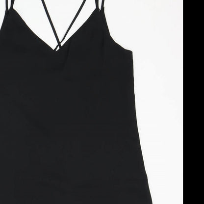 Pimkie Womens Black Polyester Slip Dress Size M V-Neck Pullover