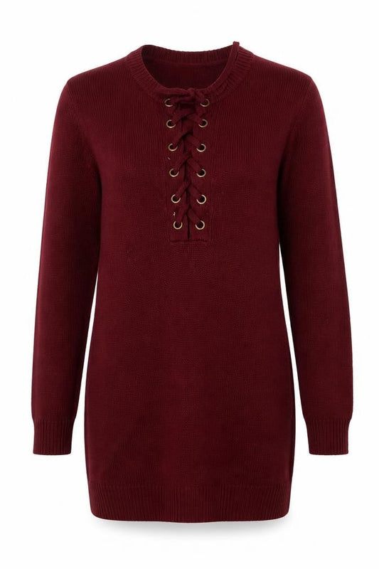 Forever 21 Womens Red V-Neck Acrylic Pullover Jumper Size S
