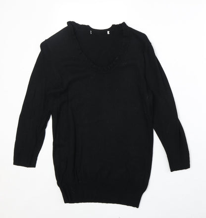 Womens UK Size M Preworn Black Pullover Jumper