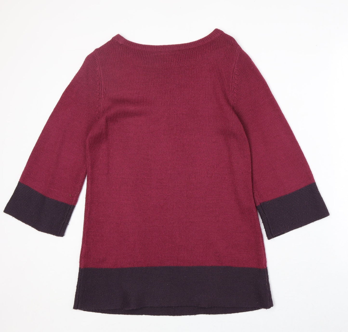 H&M Womens Pink Round Neck Geometric Acrylic Pullover Jumper Size S