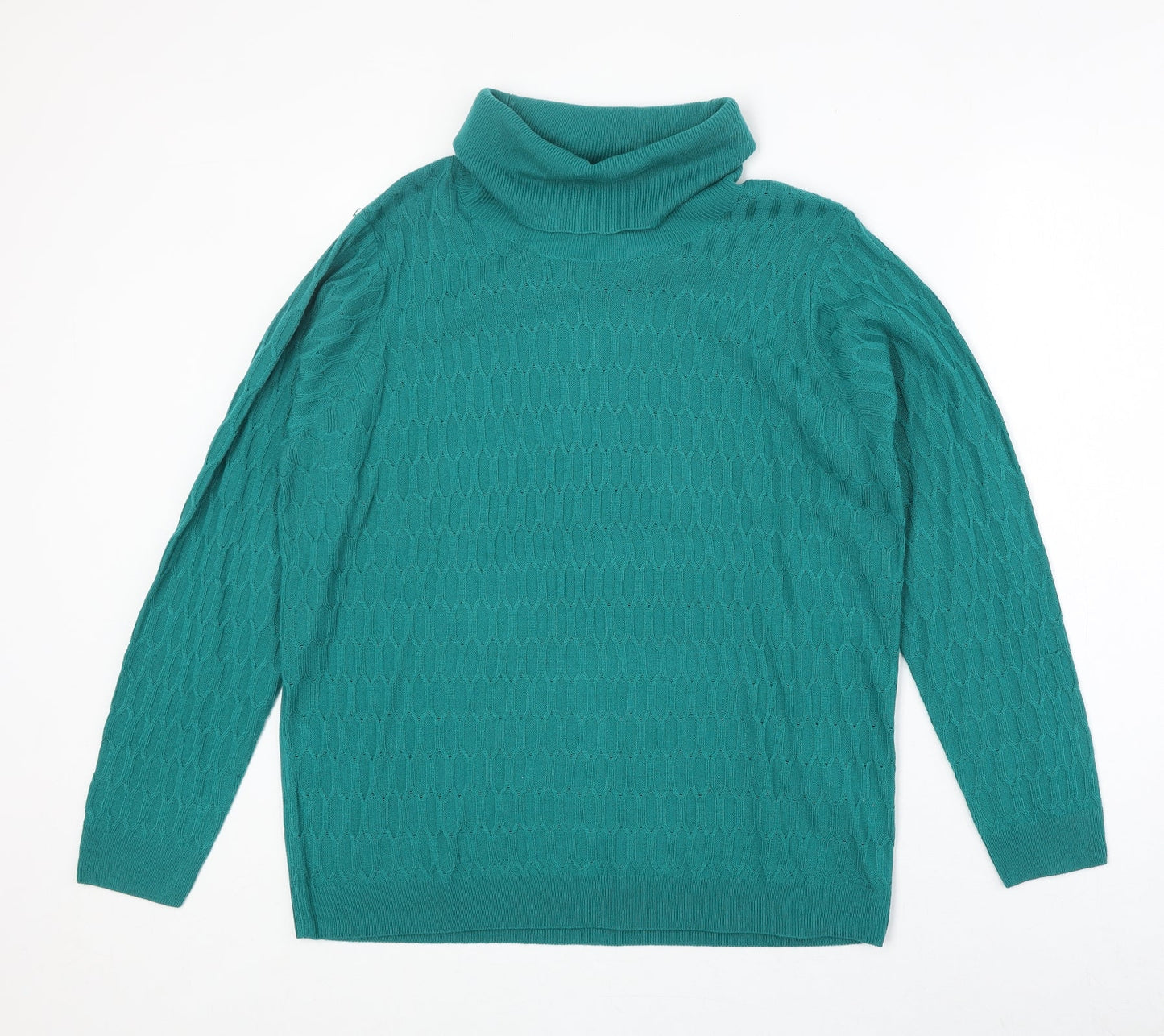 Womens UK Size L EWM Green Pullover Jumper