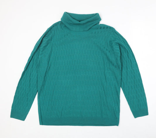 Womens UK Size L EWM Green Pullover Jumper