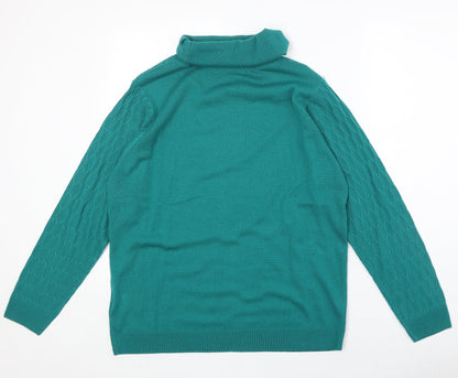 Womens UK Size L EWM Green Pullover Jumper
