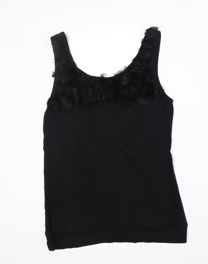 Forever Fashion Womens Black Viscose Basic Tank Size M Round Neck