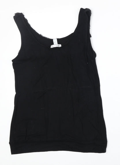 Forever Fashion Womens Black Viscose Basic Tank Size M Round Neck