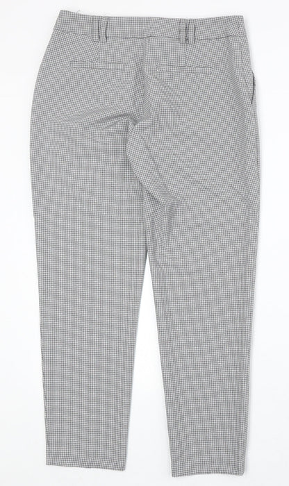 Dorothy Perkins Womens Grey Geometric Polyester Chino Trousers Size 8 Regular Zip