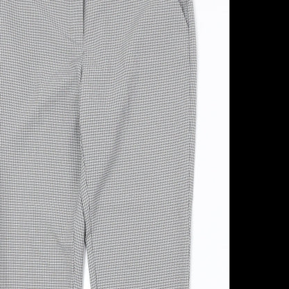 Dorothy Perkins Womens Grey Geometric Polyester Chino Trousers Size 8 Regular Zip