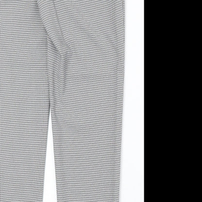 Dorothy Perkins Womens Grey Geometric Polyester Chino Trousers Size 8 Regular Zip