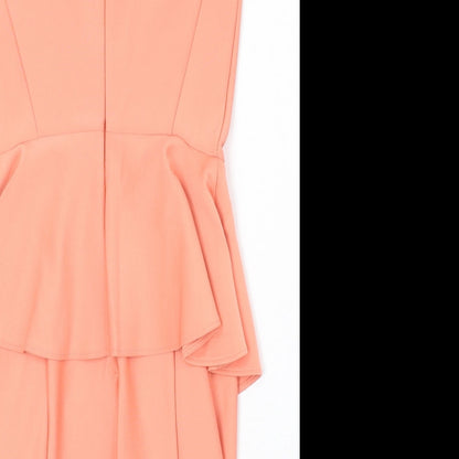 Topshop Womens Pink Polyester A-Line Size 10 Round Neck Zip