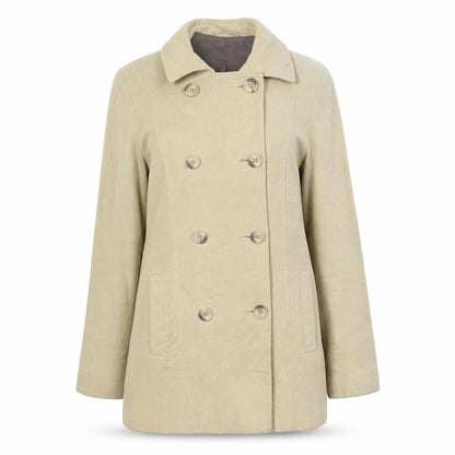 NEXT Womens Beige Pea Coat Coat Size 8 Button