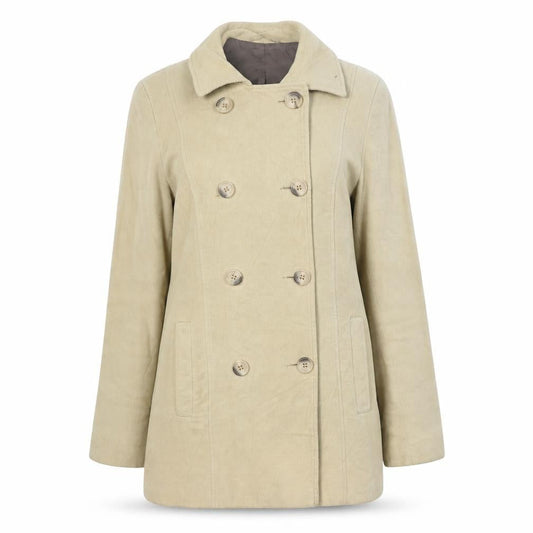 NEXT Womens Beige Pea Coat Coat Size 8 Button