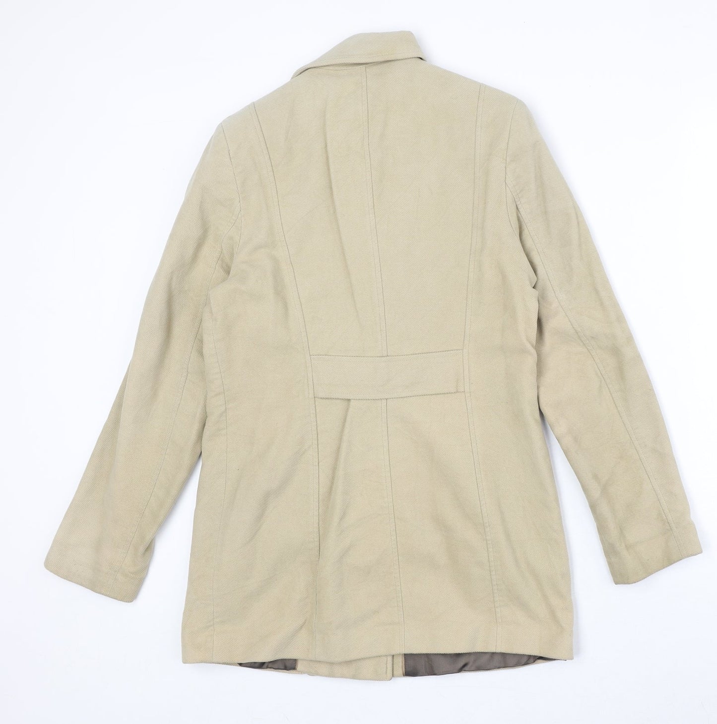 NEXT Womens Beige Pea Coat Coat Size 8 Button