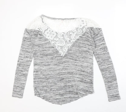 Womens UK Size S Poof Grey Pullover Jumper