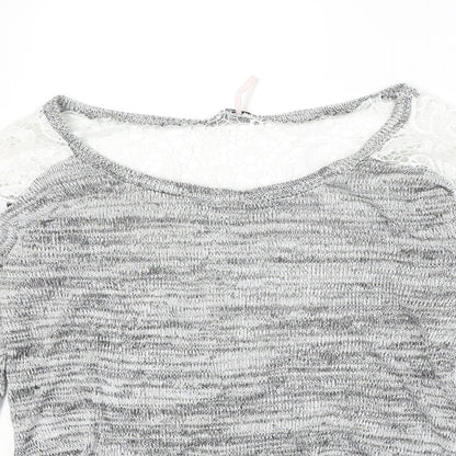 Womens UK Size S Poof Grey Pullover Jumper