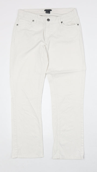 Womens UK Size 8 Lindex Regular Fit Straight White Jeans