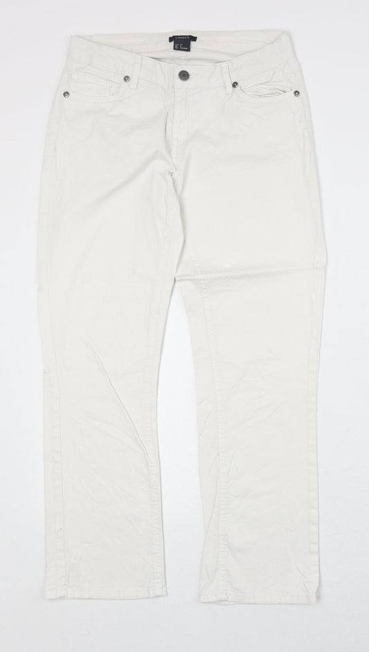 Womens UK Size 8 Lindex Regular Fit Straight White Jeans