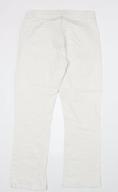 Womens UK Size 8 Lindex Regular Fit Straight White Jeans