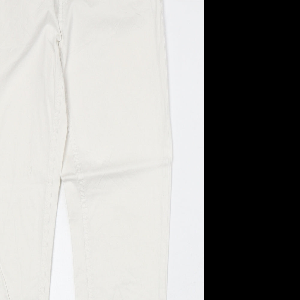 Womens UK Size 8 Lindex Regular Fit Straight White Jeans
