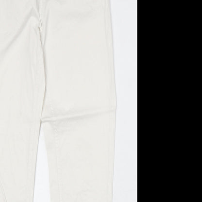 Womens UK Size 8 Lindex Regular Fit Straight White Jeans