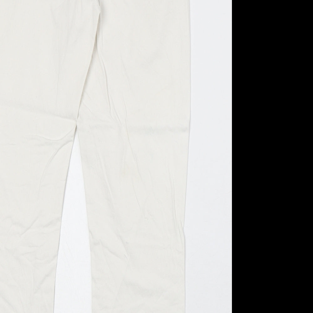 Womens UK Size 8 Lindex Regular Fit Straight White Jeans