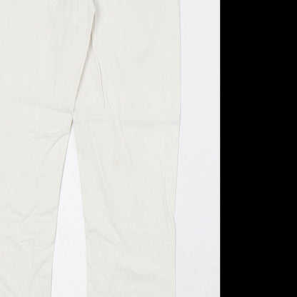 Womens UK Size 8 Lindex Regular Fit Straight White Jeans