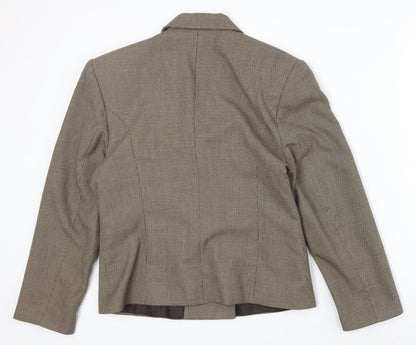 Marks and Spencer Womens Brown Polyester Jacket Blazer Size 14