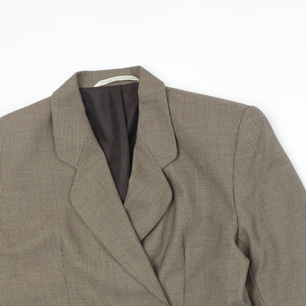 Marks and Spencer Womens Brown Polyester Jacket Blazer Size 14