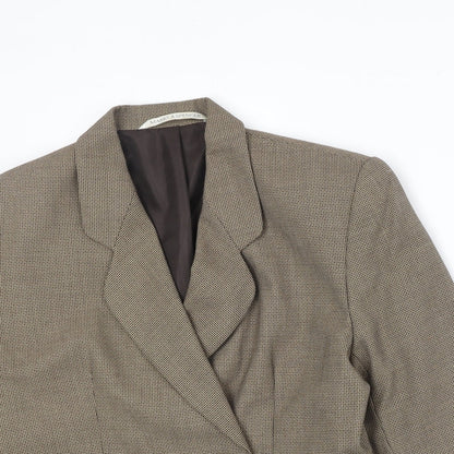 Marks and Spencer Womens Brown Polyester Jacket Blazer Size 14