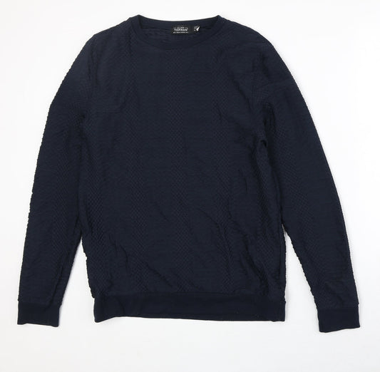 Topman Mens Blue Polyester Pullover Sweatshirt Size S