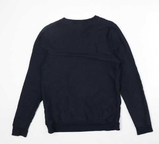 Topman Mens Blue Polyester Pullover Sweatshirt Size S